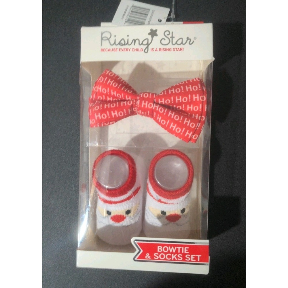 Rising Star Santa Baby Boy Bootie & Socks Set Size 0-12 Months NWT